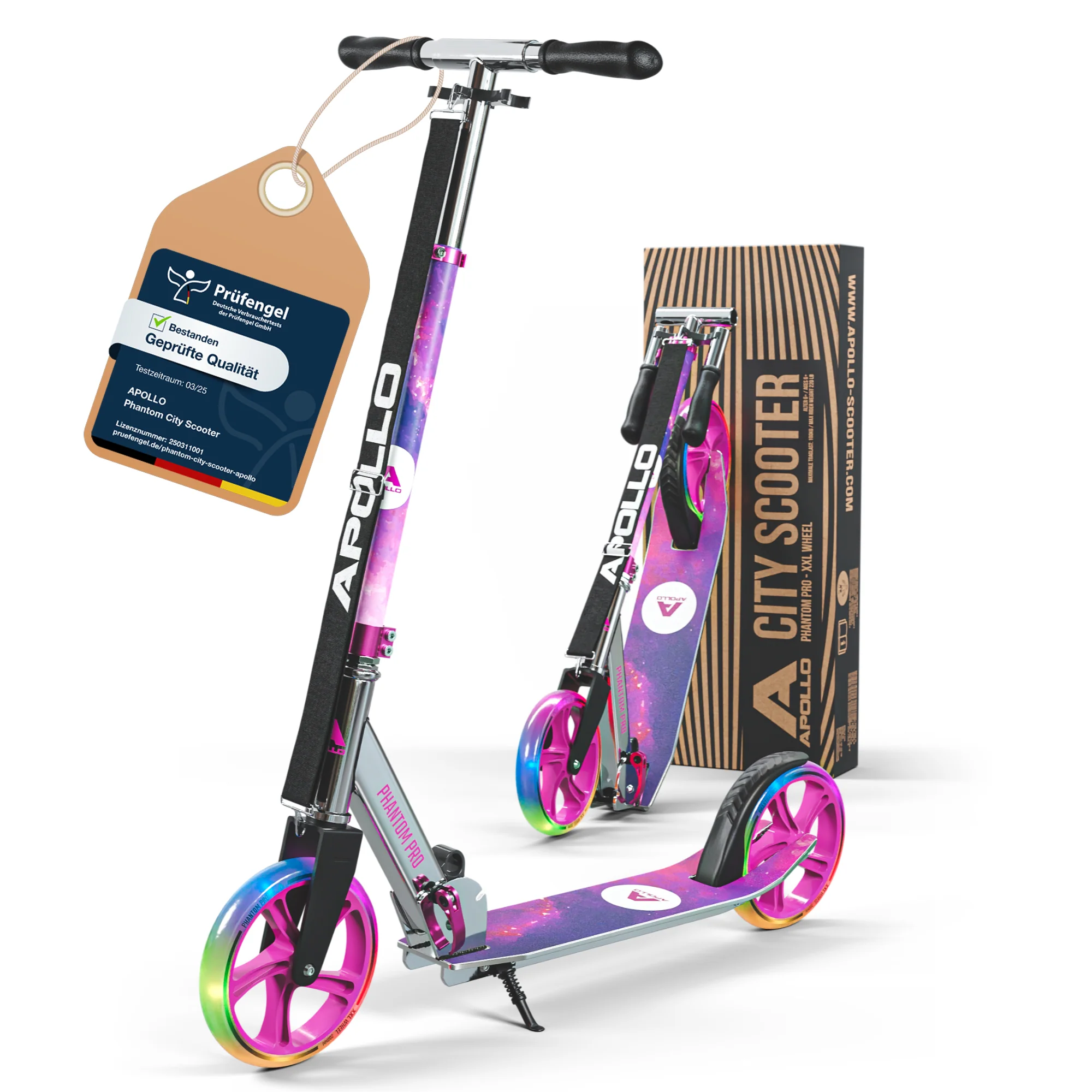 Klappbarer City Roller für Kinder "Phantom" höhenverstellbarer Tretroller - Image 56