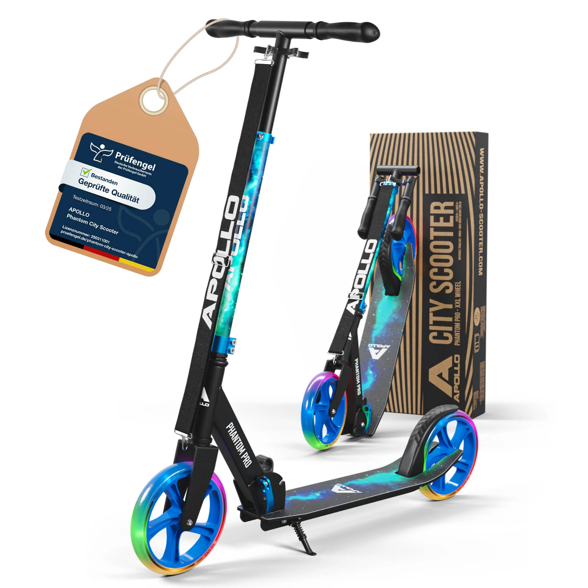 Klappbarer City Roller für Kinder "Phantom" höhenverstellbarer Tretroller - Image 63