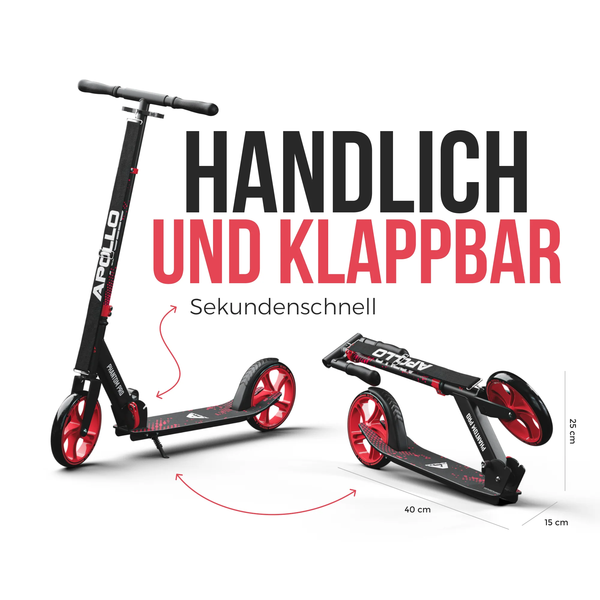 Klappbarer City Roller für Kinder "Phantom" höhenverstellbarer Tretroller - Image 72
