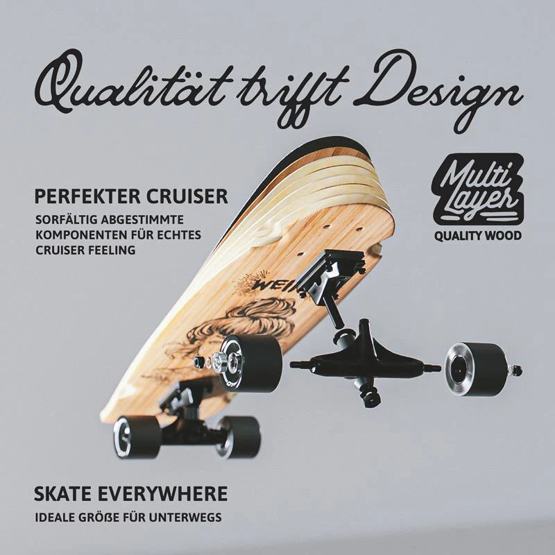 Mini-Longboard - Weird - 27" Midi Cruiser als Komplett-Board - Image 3