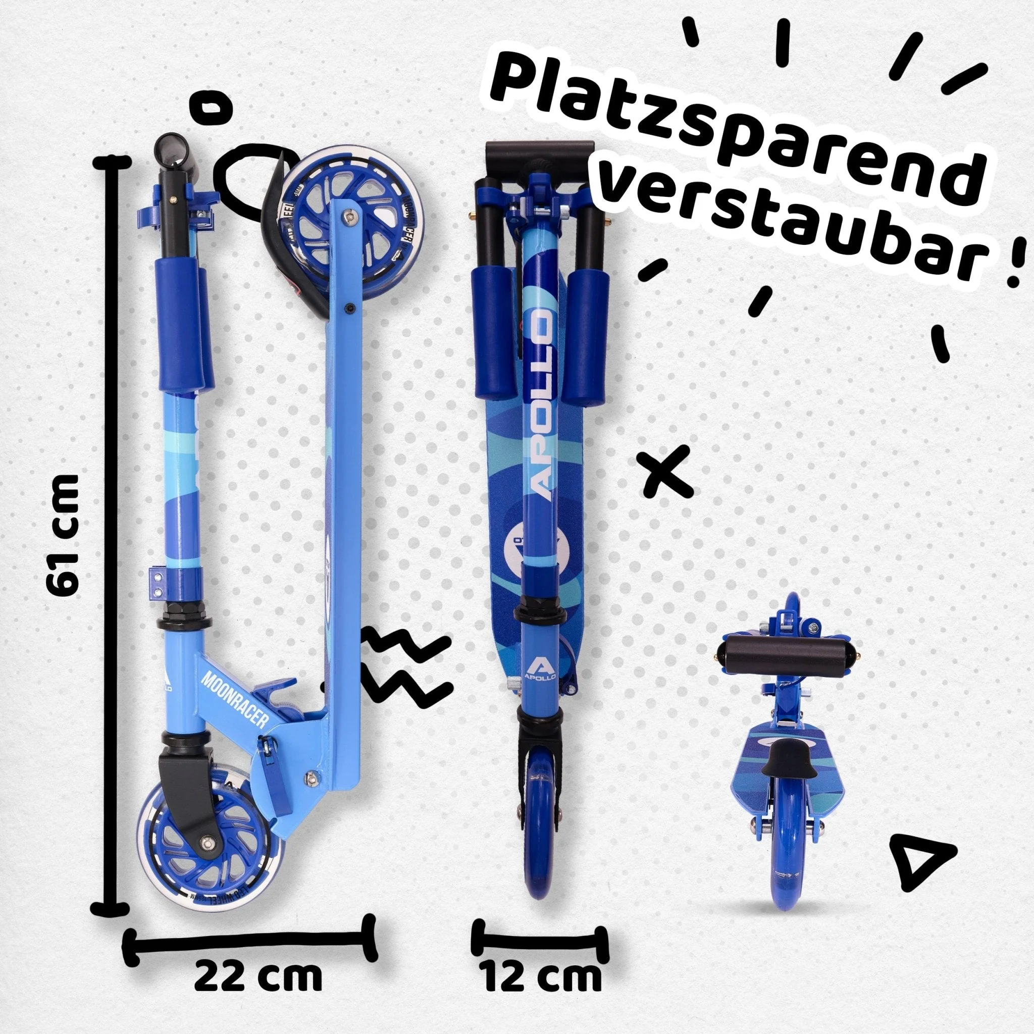 Scooter LED - "Moonracer" City Scooter Kinder mit Federung - Image 10