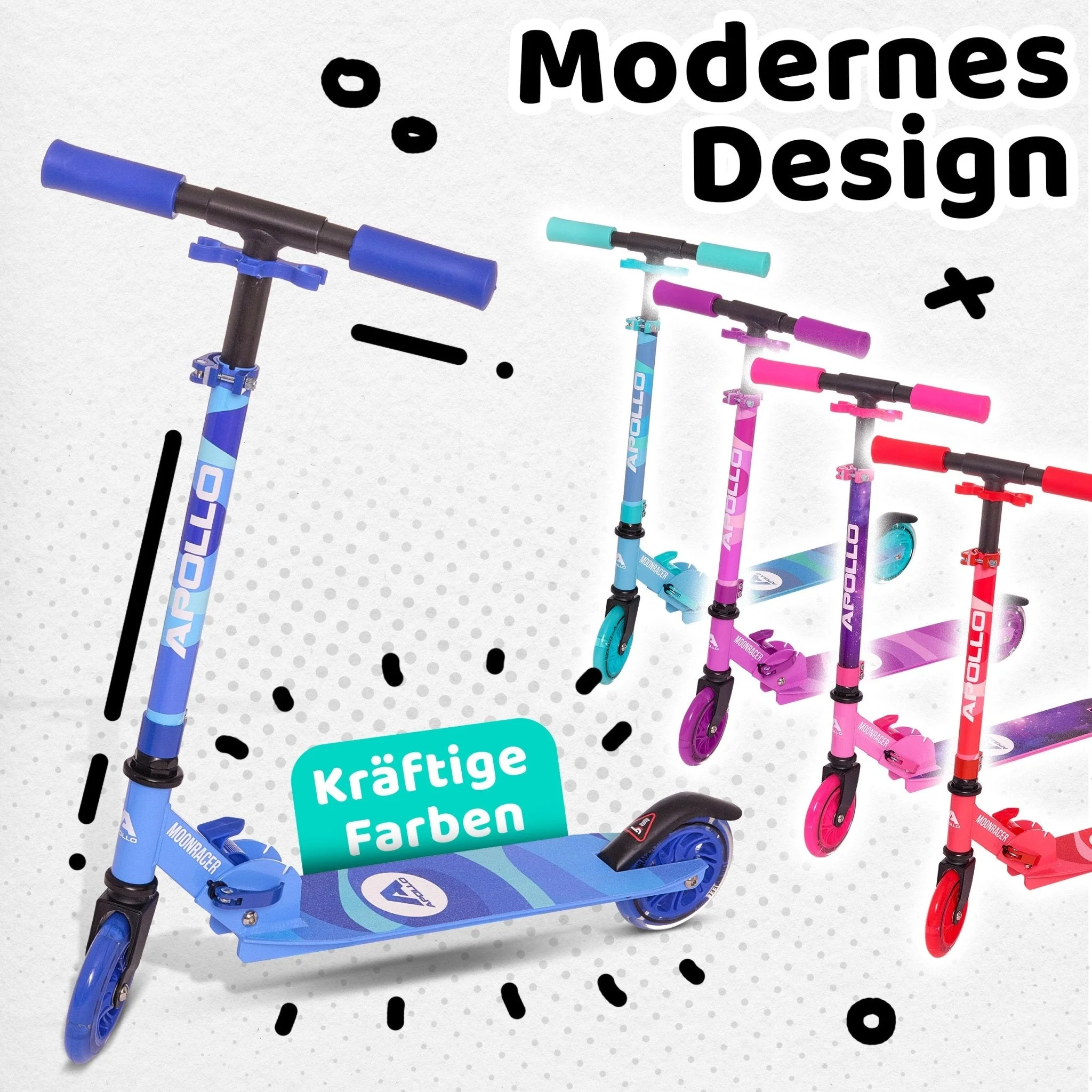 Scooter LED - "Moonracer" City Scooter Kinder mit Federung - Image 11