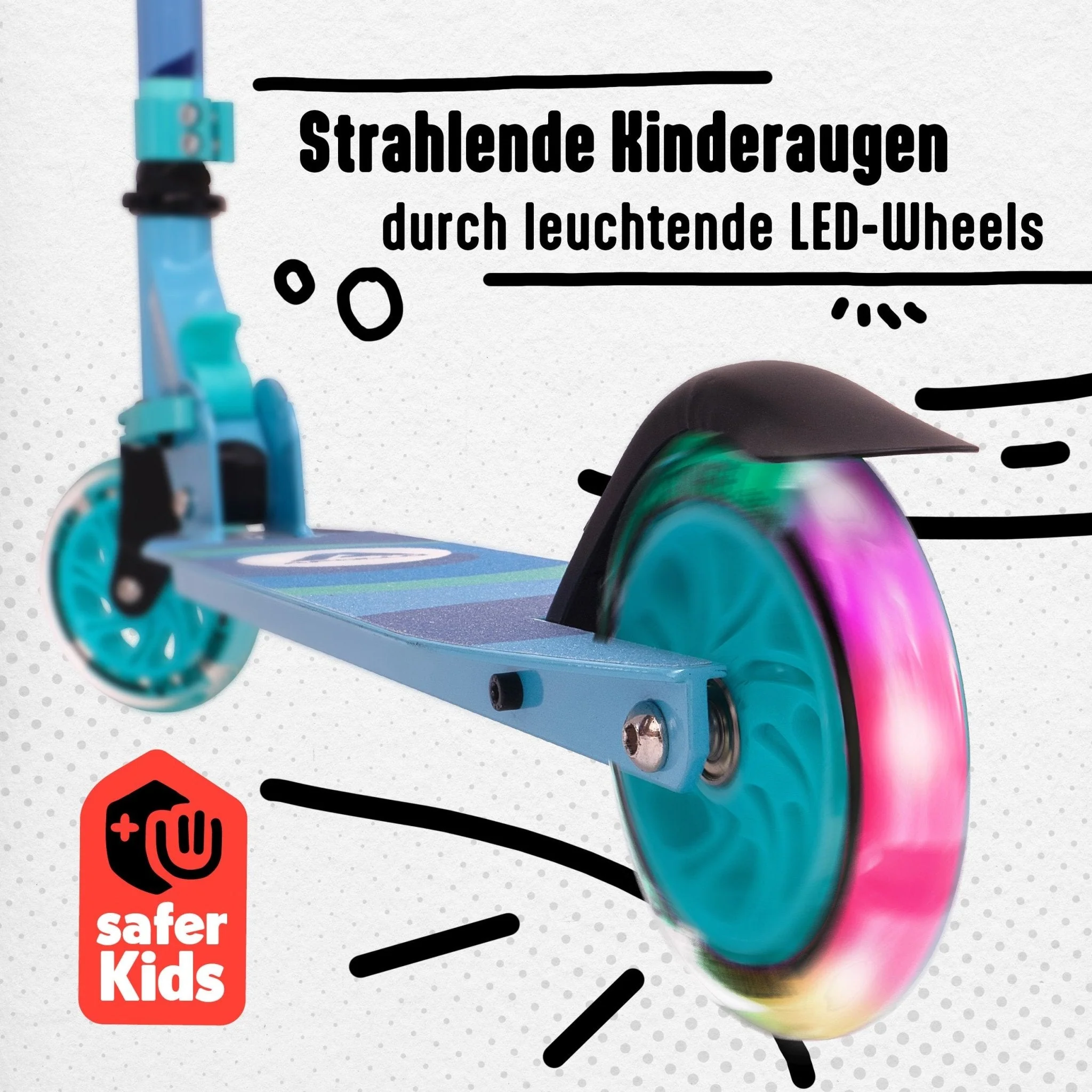 Scooter LED - "Moonracer" City Scooter Kinder mit Federung - Image 14
