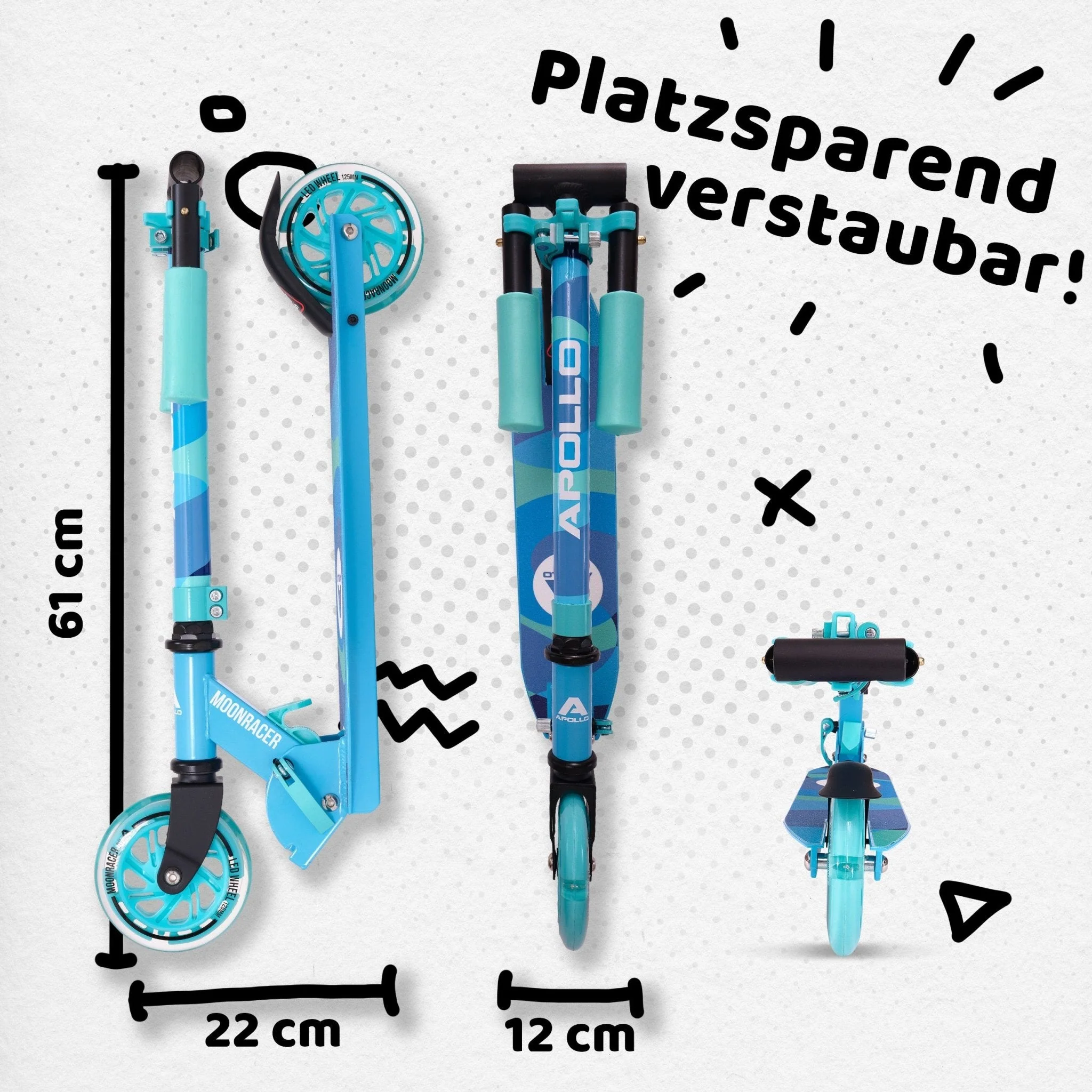 Scooter LED - "Moonracer" City Scooter Kinder mit Federung - Image 15
