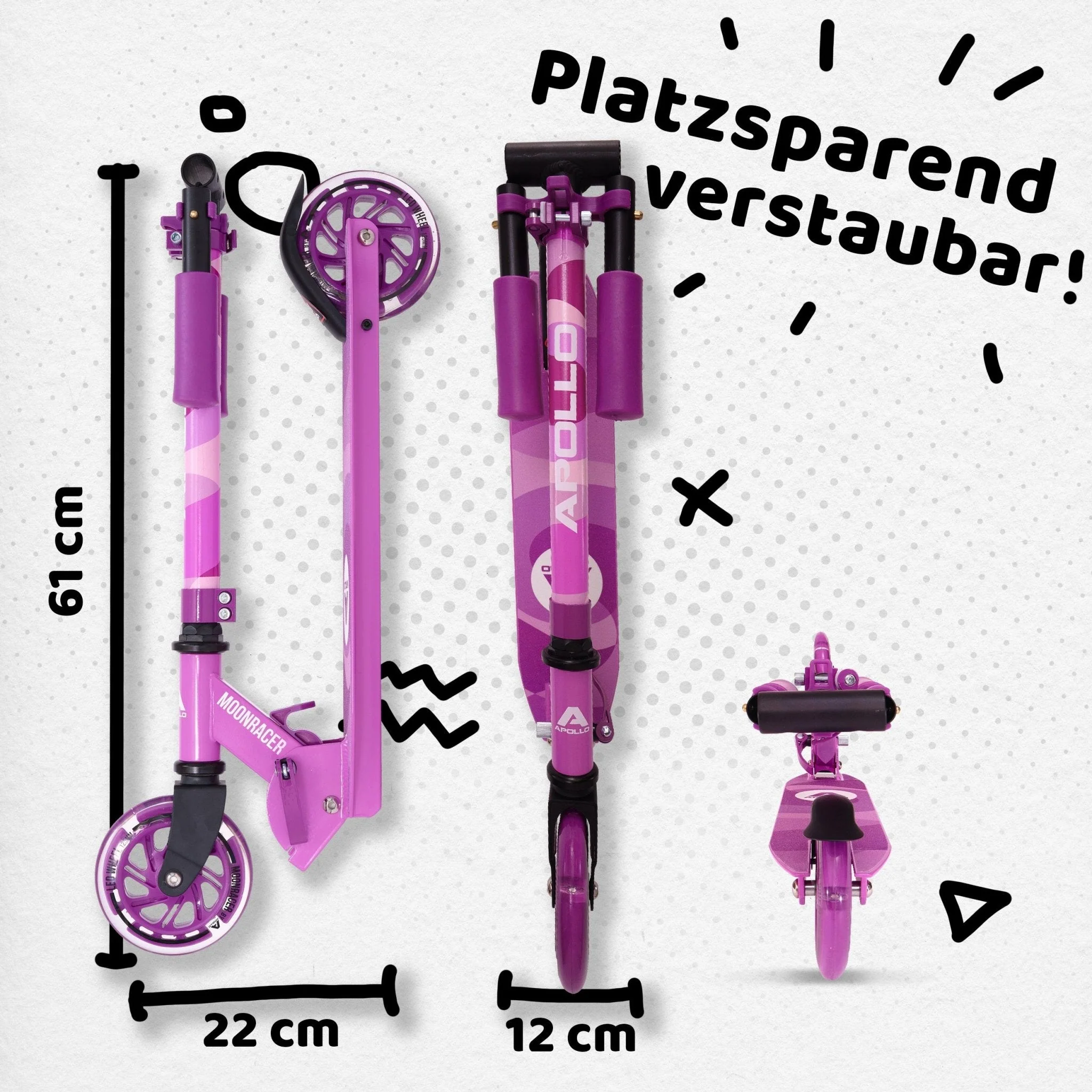 Scooter LED - "Moonracer" City Scooter Kinder mit Federung - Image 20