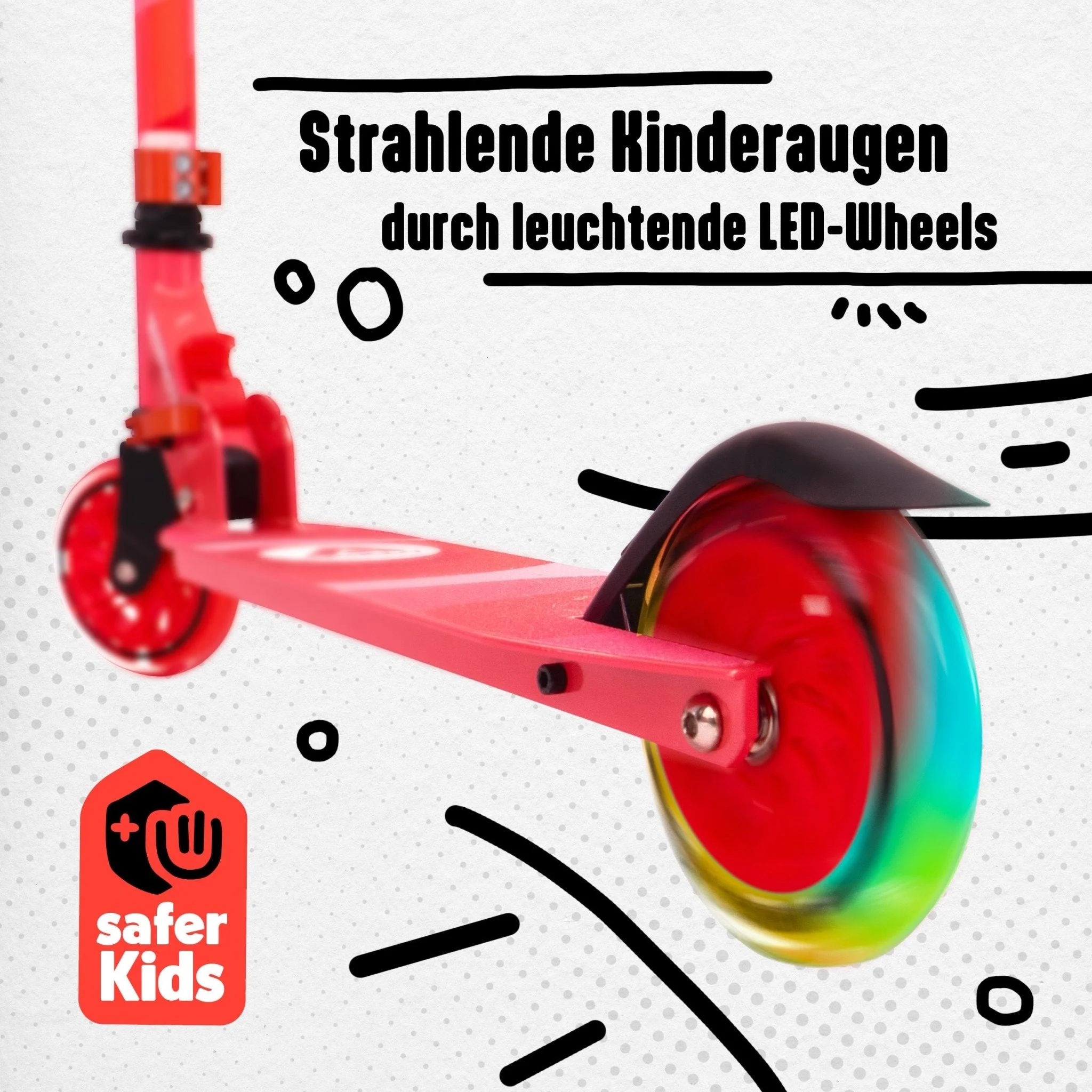 Scooter LED - "Moonracer" City Scooter Kinder mit Federung - Image 24