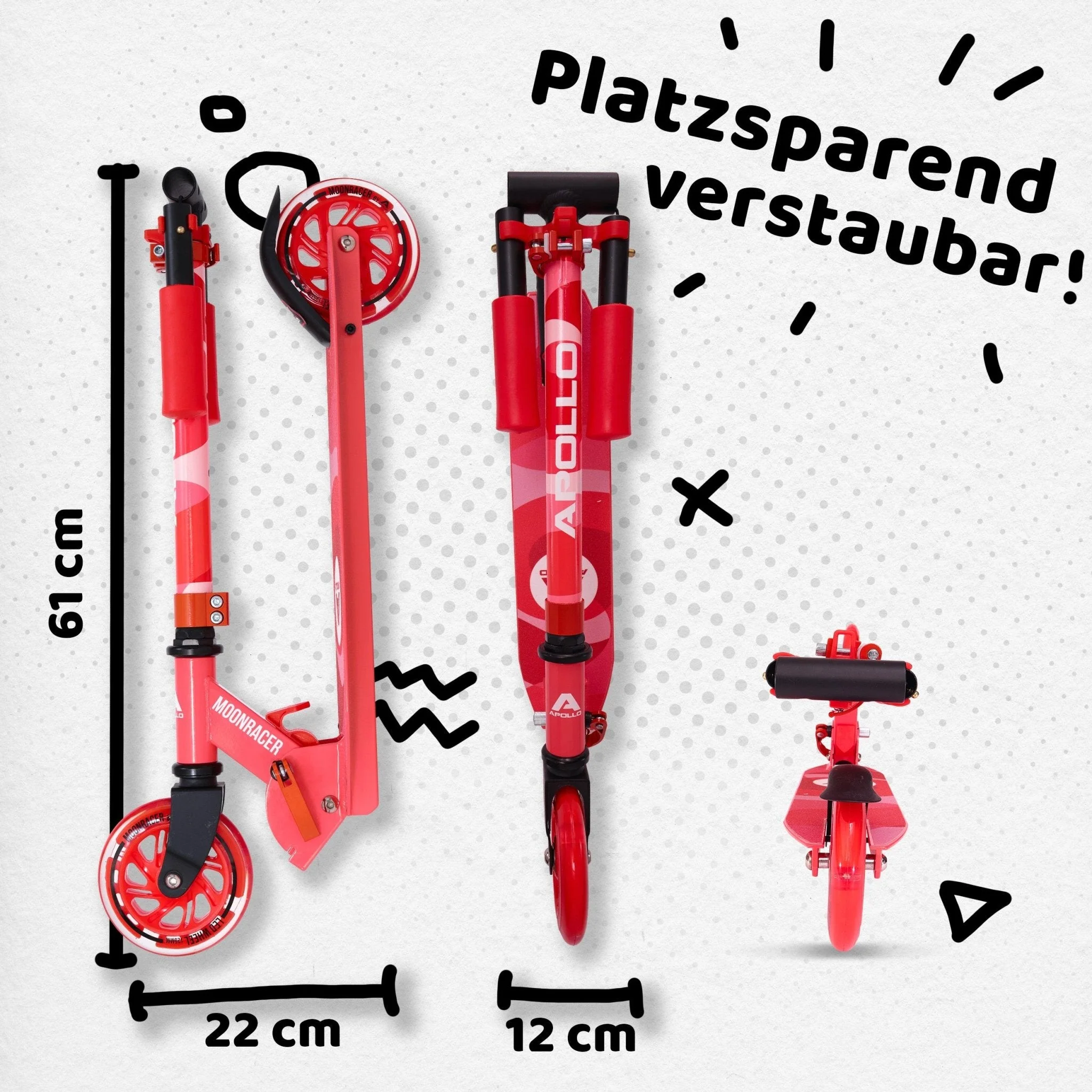 Scooter LED - "Moonracer" City Scooter Kinder mit Federung - Image 25
