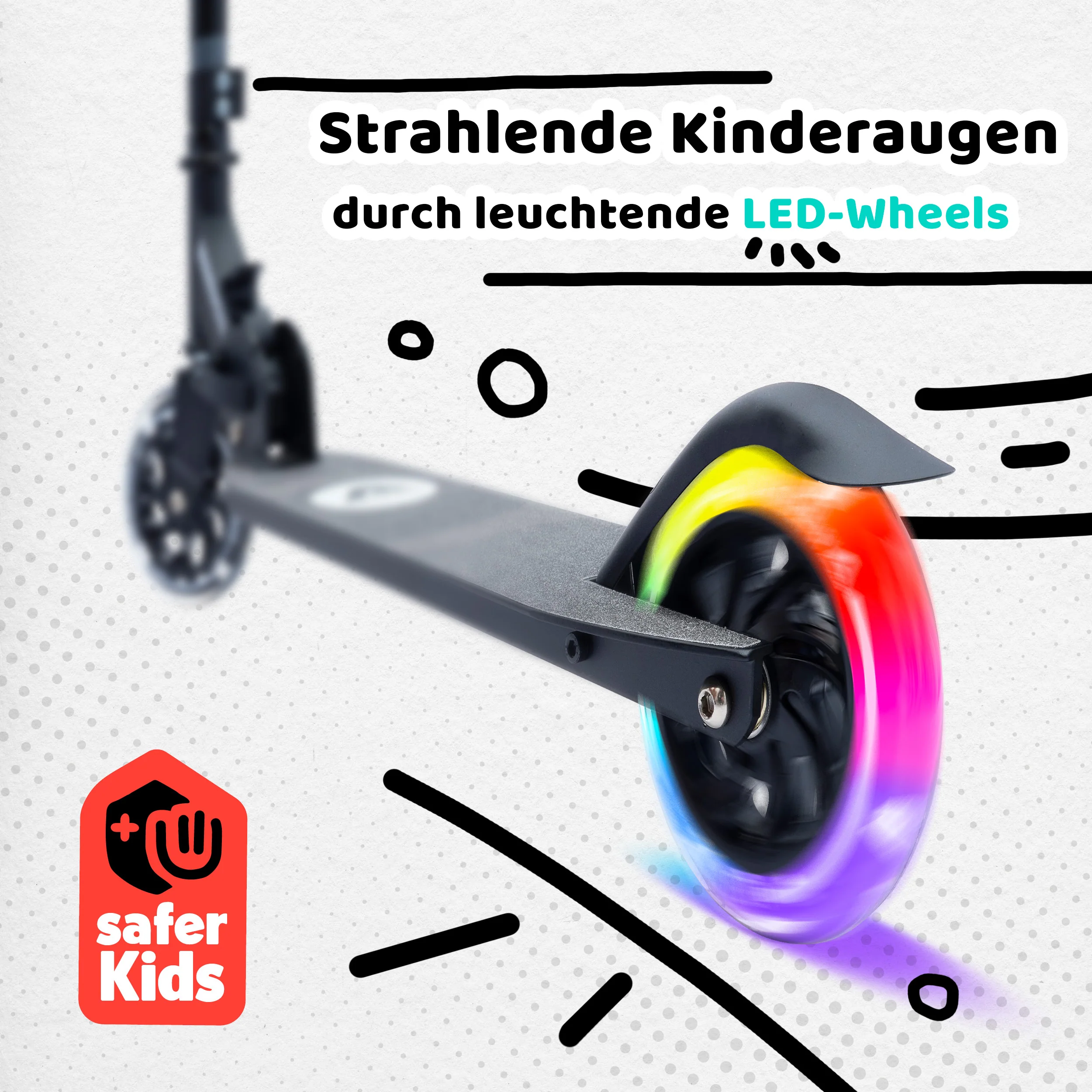 Scooter LED - "Moonracer" City Scooter Kinder mit Federung - Image 29