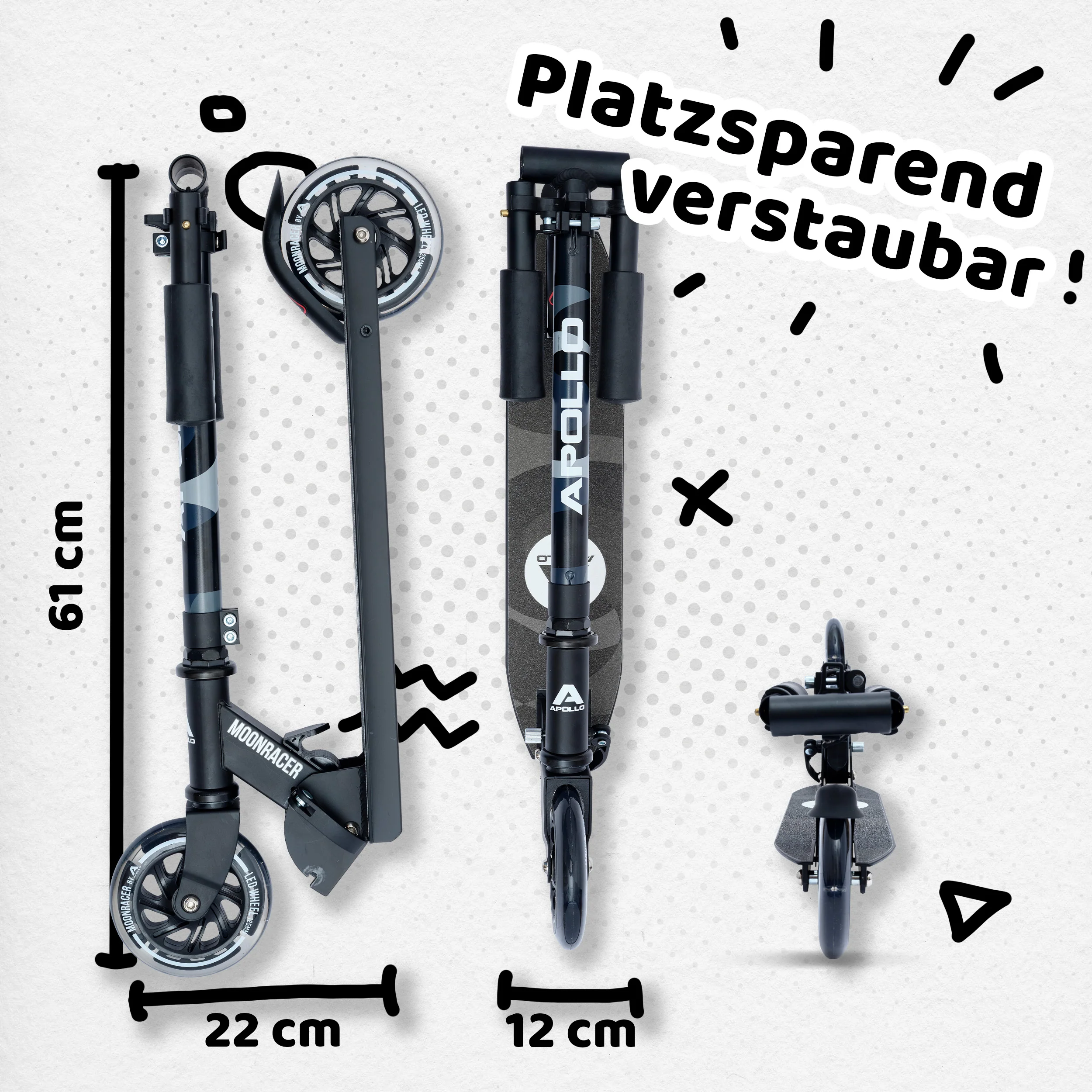 Scooter LED - "Moonracer" City Scooter Kinder mit Federung - Image 30
