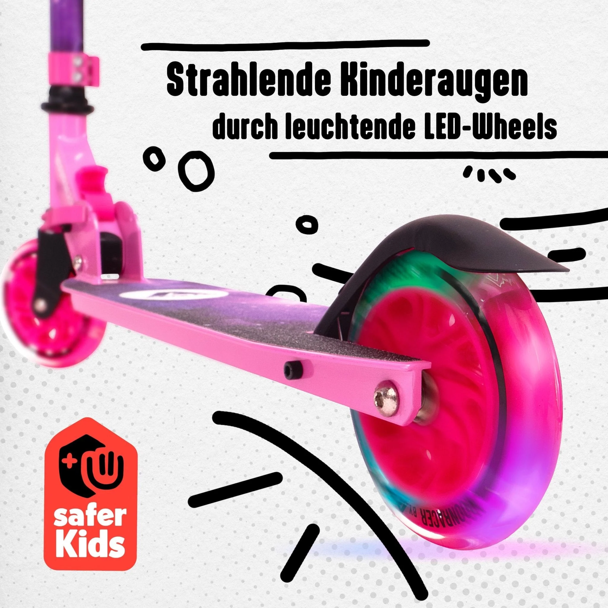 Scooter LED - "Moonracer" City Scooter Kinder mit Federung - Image 4