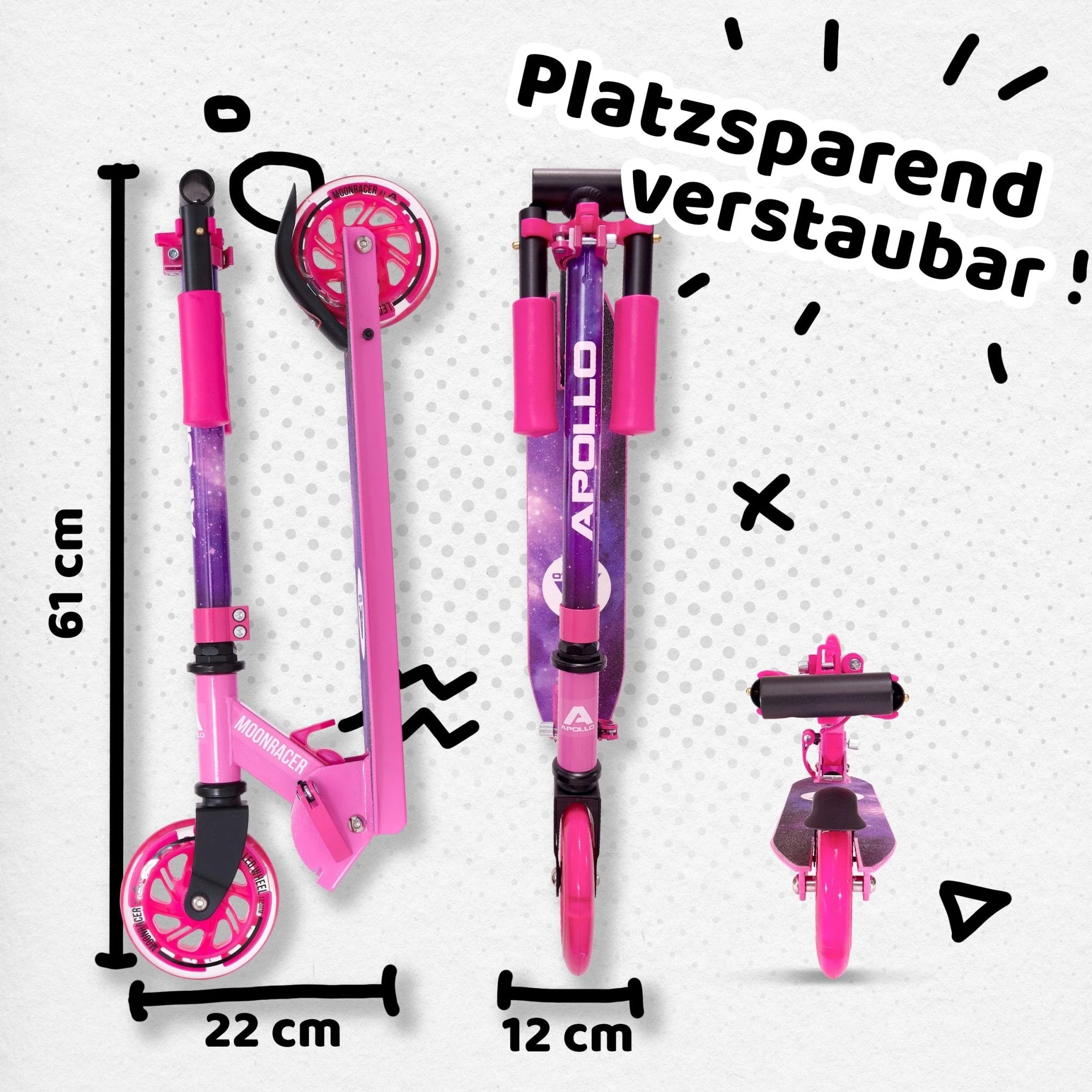 Scooter LED - "Moonracer" City Scooter Kinder mit Federung - Image 5