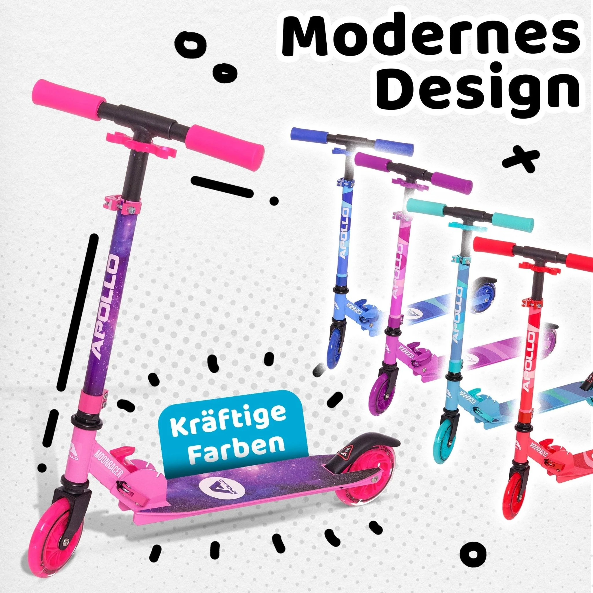 Scooter LED - "Moonracer" City Scooter Kinder mit Federung - Image 6