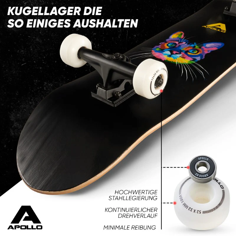 Skateboard - Cat - 7-lagiges Holz-Komplettboard mit ABEC 7 - Image 5