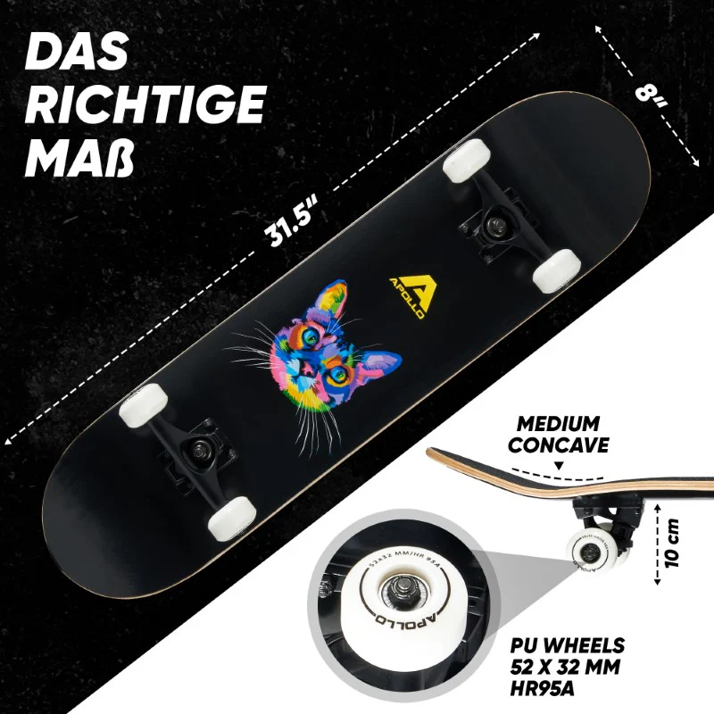Skateboard - Cat - 7-lagiges Holz-Komplettboard mit ABEC 7 - Image 8