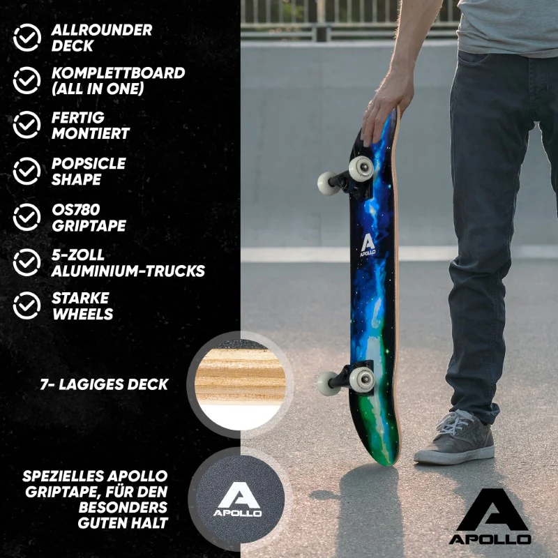 Skateboard - Galaxy - 7-lagiges Holz-Komplettboard mit ABEC 7 - Image 9