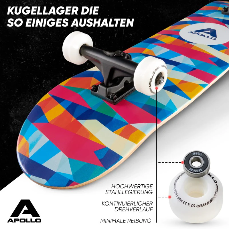 Skateboard - Mosaik - 7-lagiges Holz-Komplettboard mit ABEC 7 - Image 5