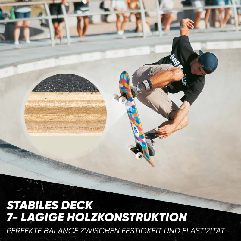 Skateboard - Mosaik - 7-lagiges Holz-Komplettboard mit ABEC 7 - Image 7