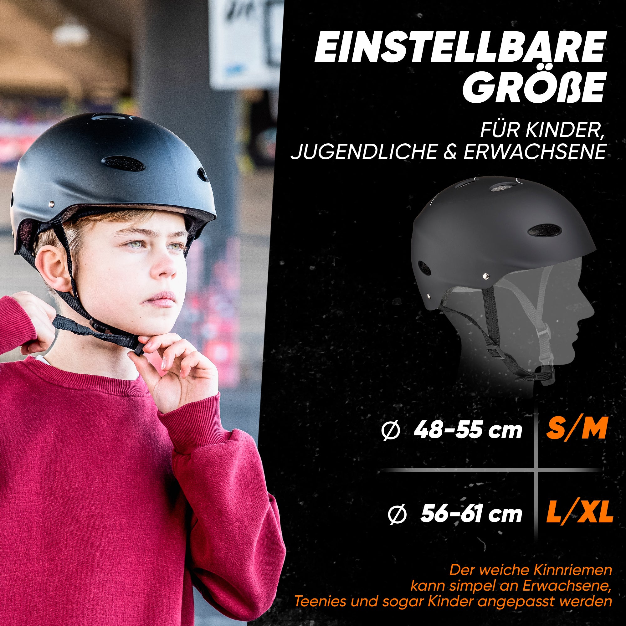 Skatehelm, Multi Sport Helm Herren, Damen, Kinder, Kinderfahrradhelm verstellbar - Image 16