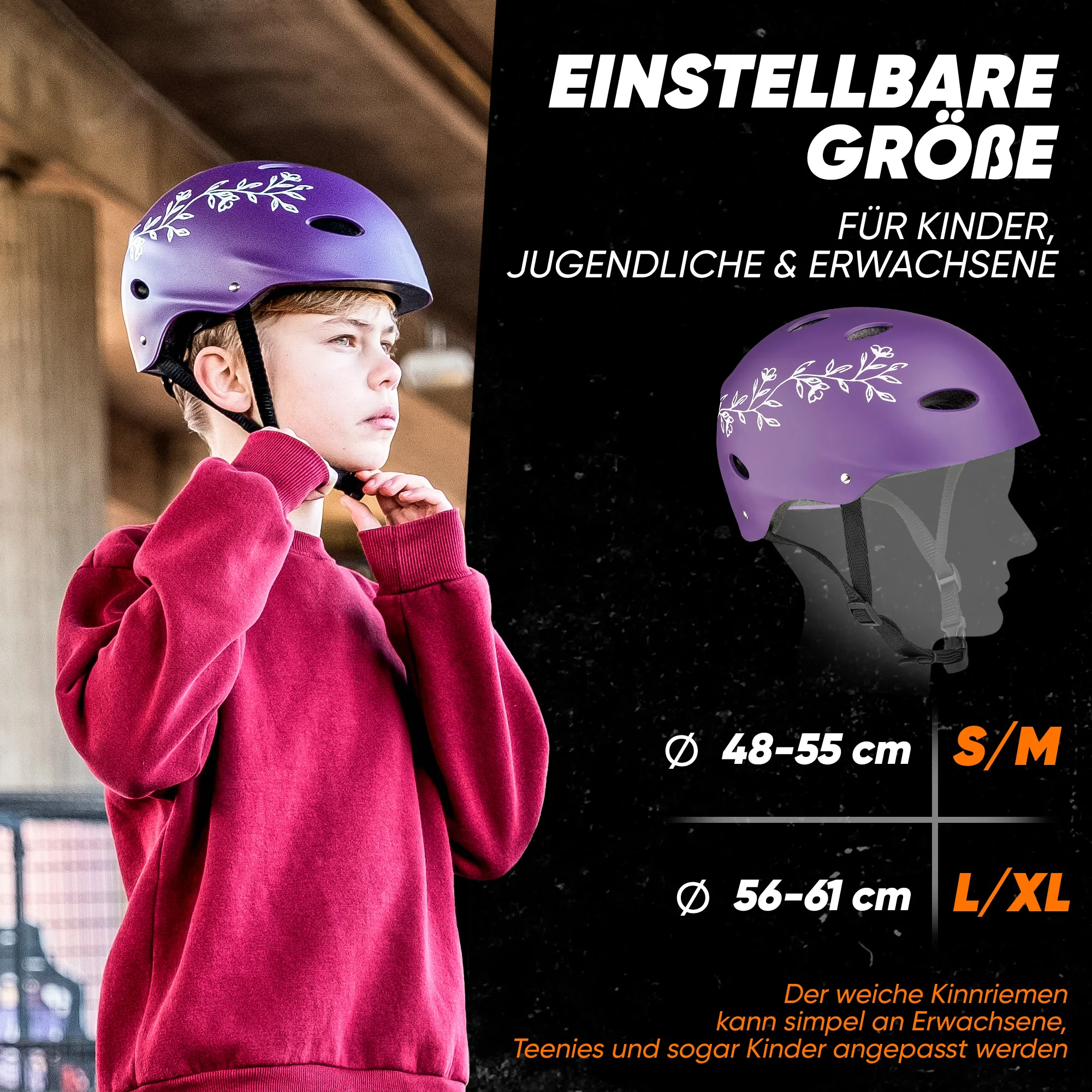 Skatehelm, Multi Sport Helm Herren, Damen, Kinder, Kinderfahrradhelm verstellbar - Image 72