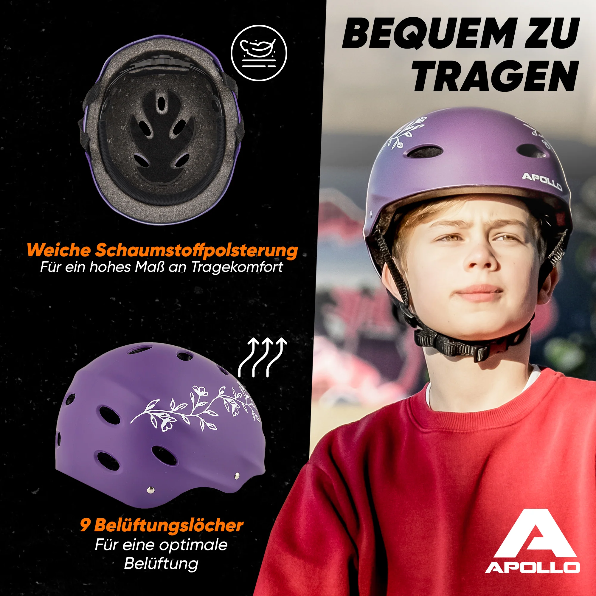 Skatehelm, Multi Sport Helm Herren, Damen, Kinder, Kinderfahrradhelm verstellbar - Image 75