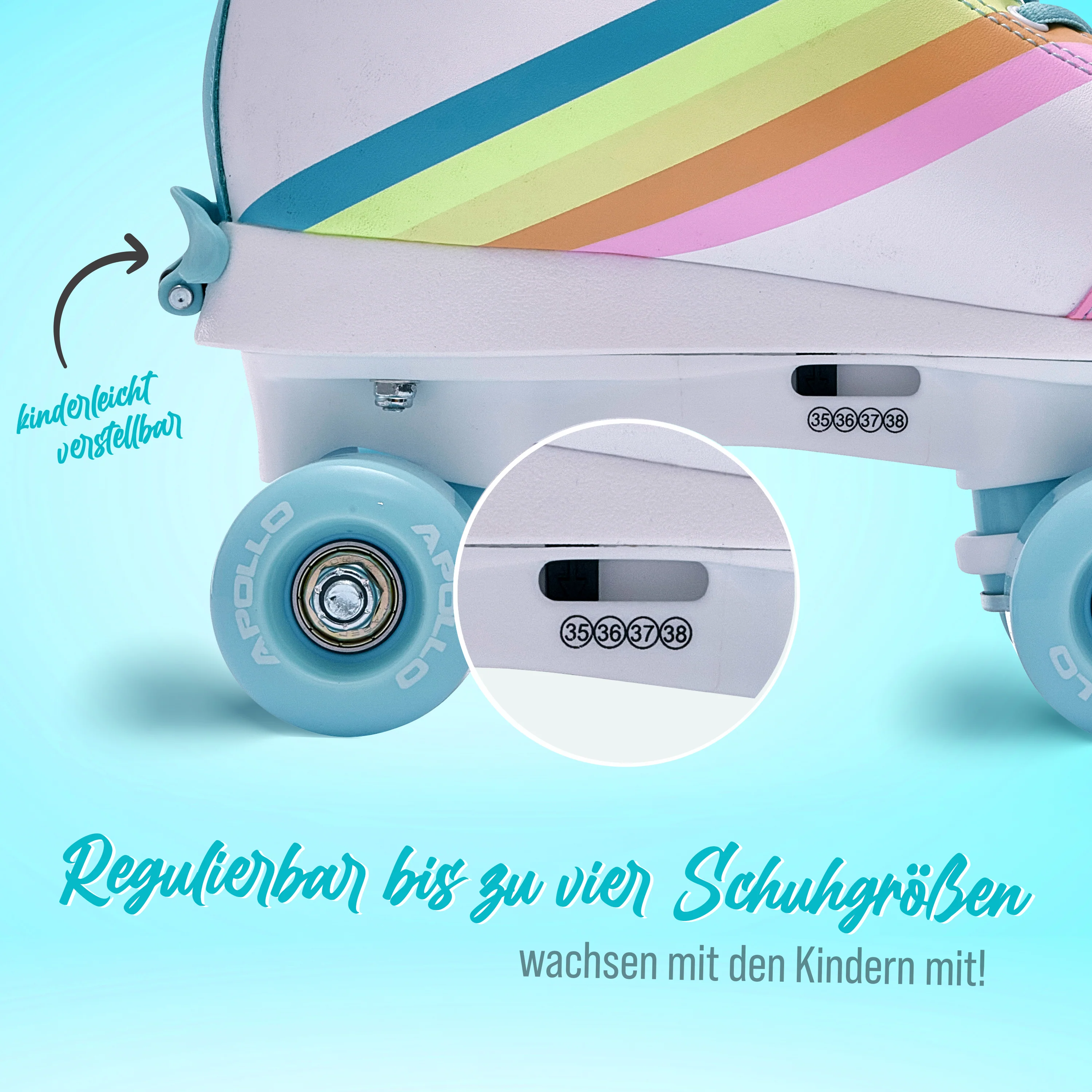 Soft Boots größenverstellbare Rollschuhe für Kinder - Rainbow Star - Image 3