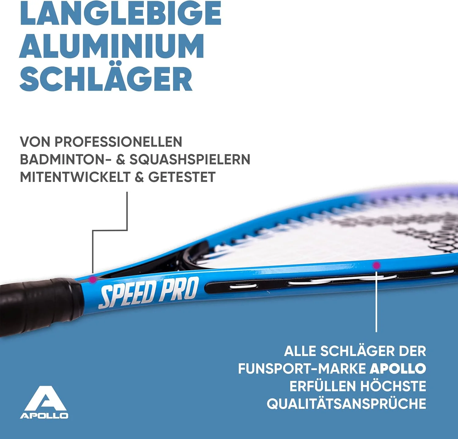 Speed Badminton Set - inkl. Tasche, 2x Schläger, Bälle - Image 10