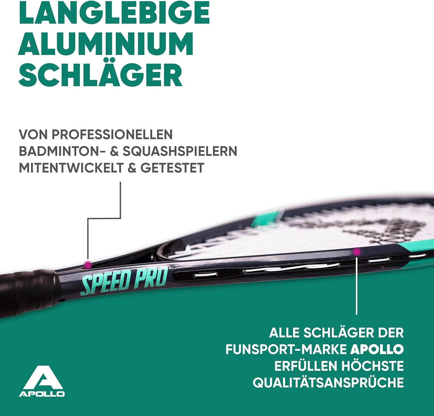 Speed Badminton Set - inkl. Tasche, 2x Schläger, Bälle - Image 17