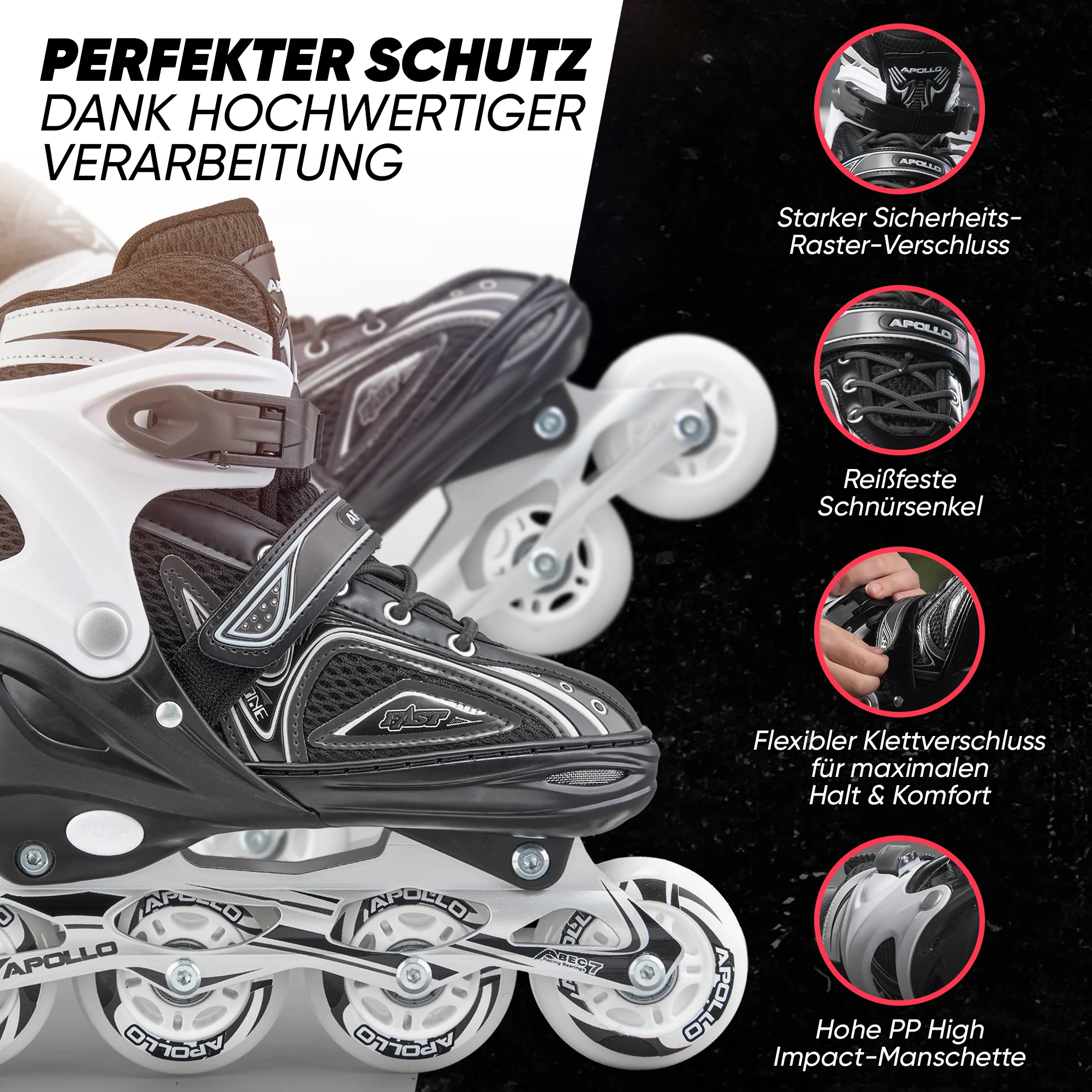 Super Blade größenverstellbare Inlineskates - Schwarz - Image 4