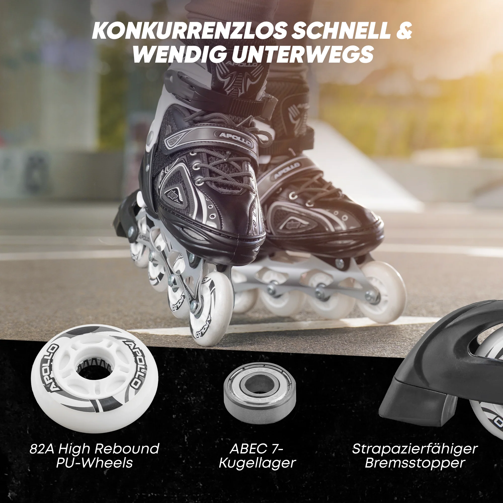Super Blade größenverstellbare Inlineskates - Schwarz - Image 5