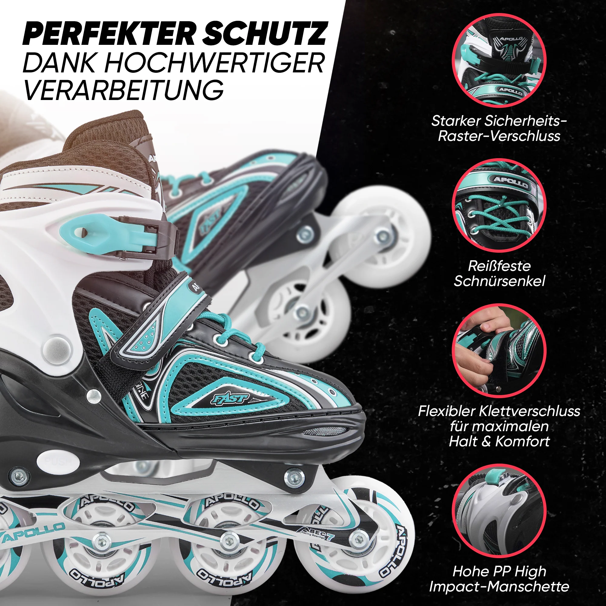 Super Blade größenverstellbare Inlineskates - Türkis - Image 4