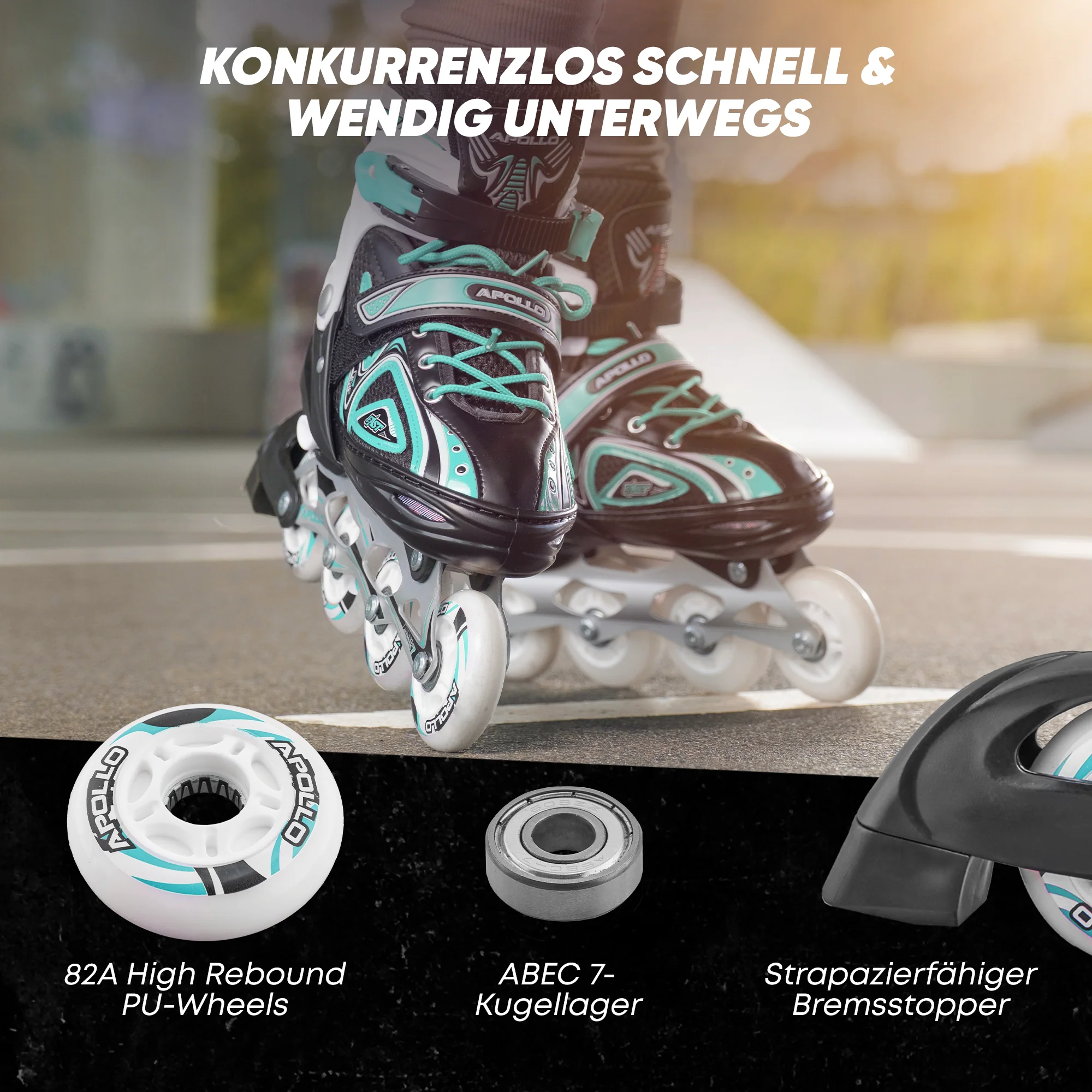 Super Blade größenverstellbare Inlineskates - Türkis - Image 5