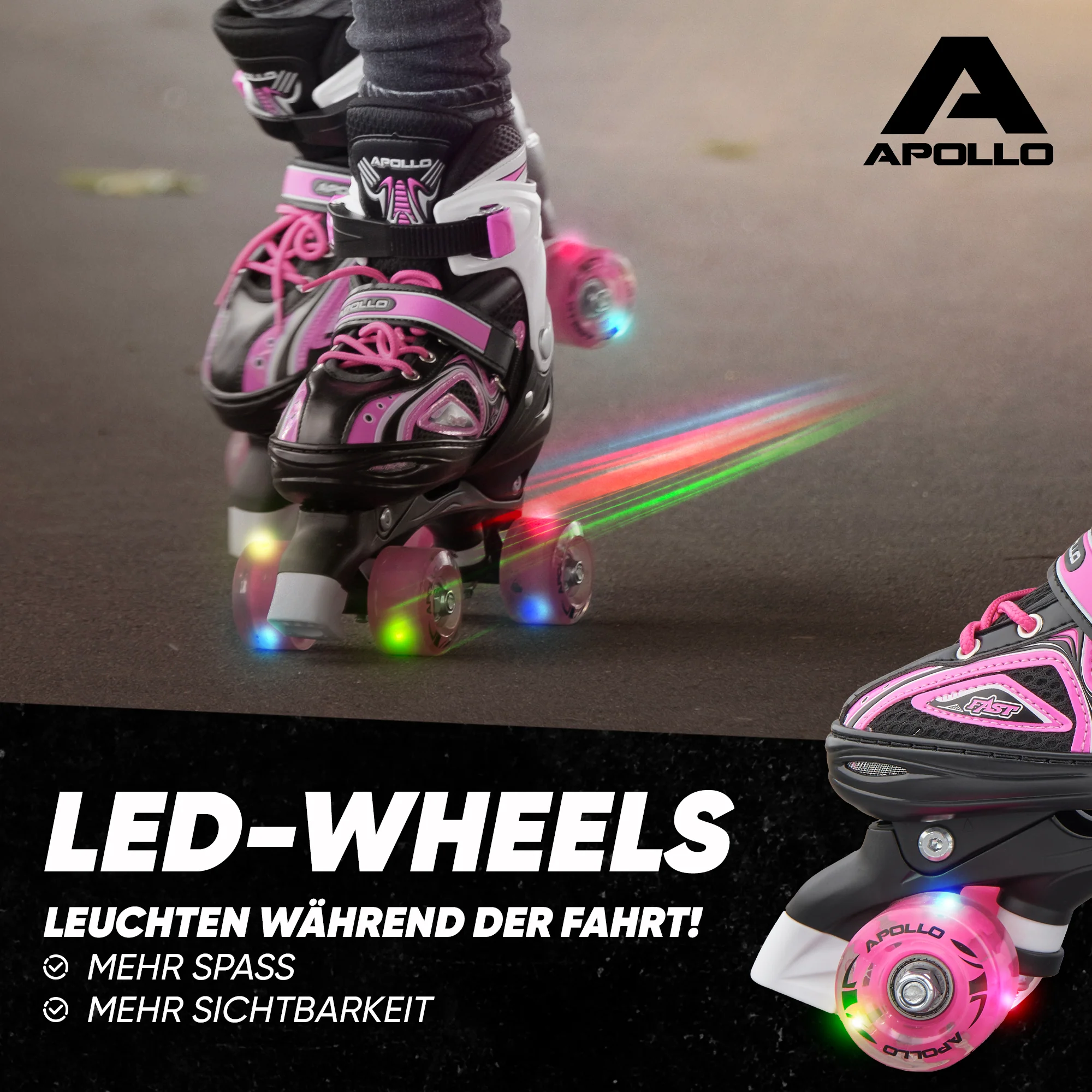 Super Quad größenverstellbare verstellbare Rollschuhe für Kinder - Pink - Image 3