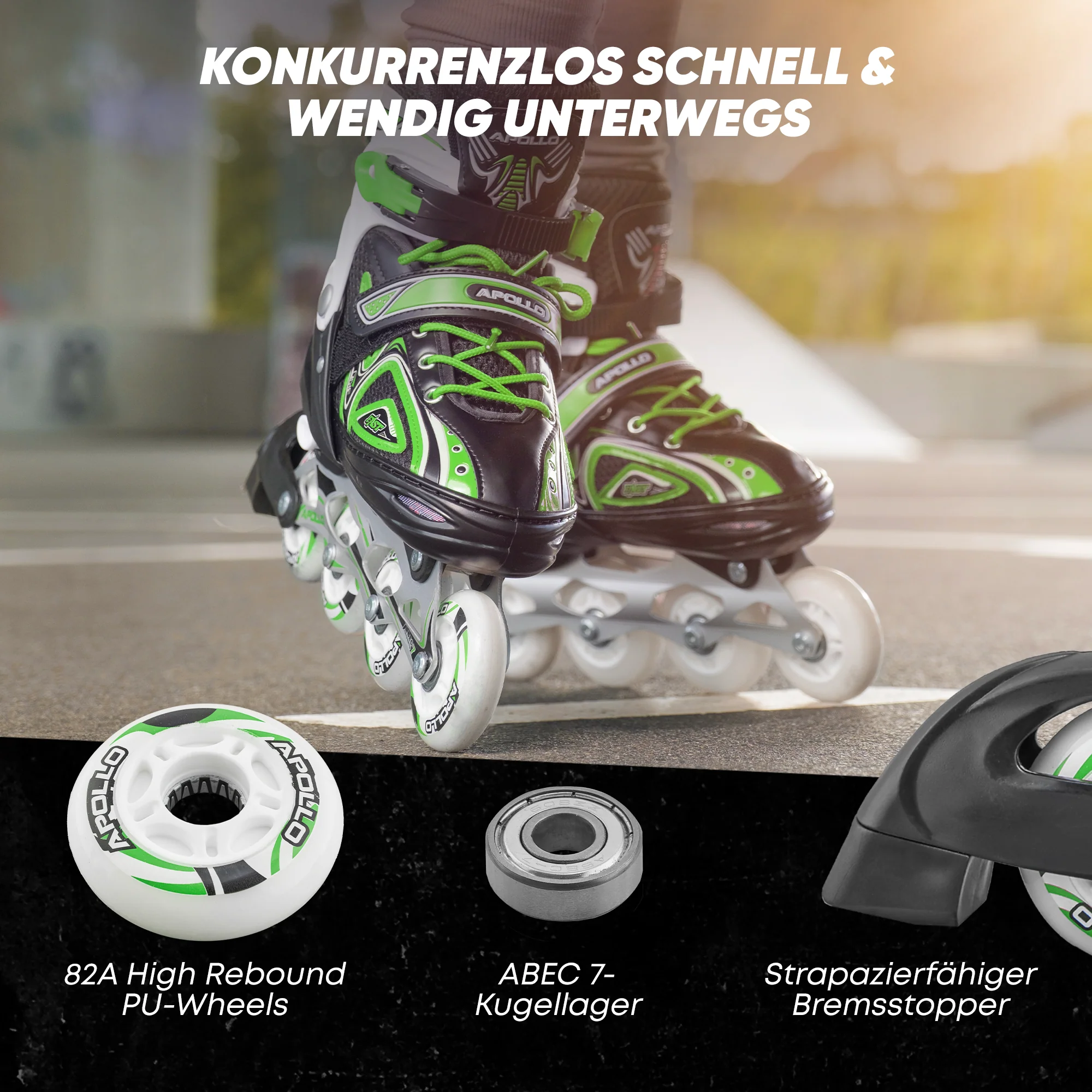Super Blade größenverstellbare Inlineskates - Grün - Image 4