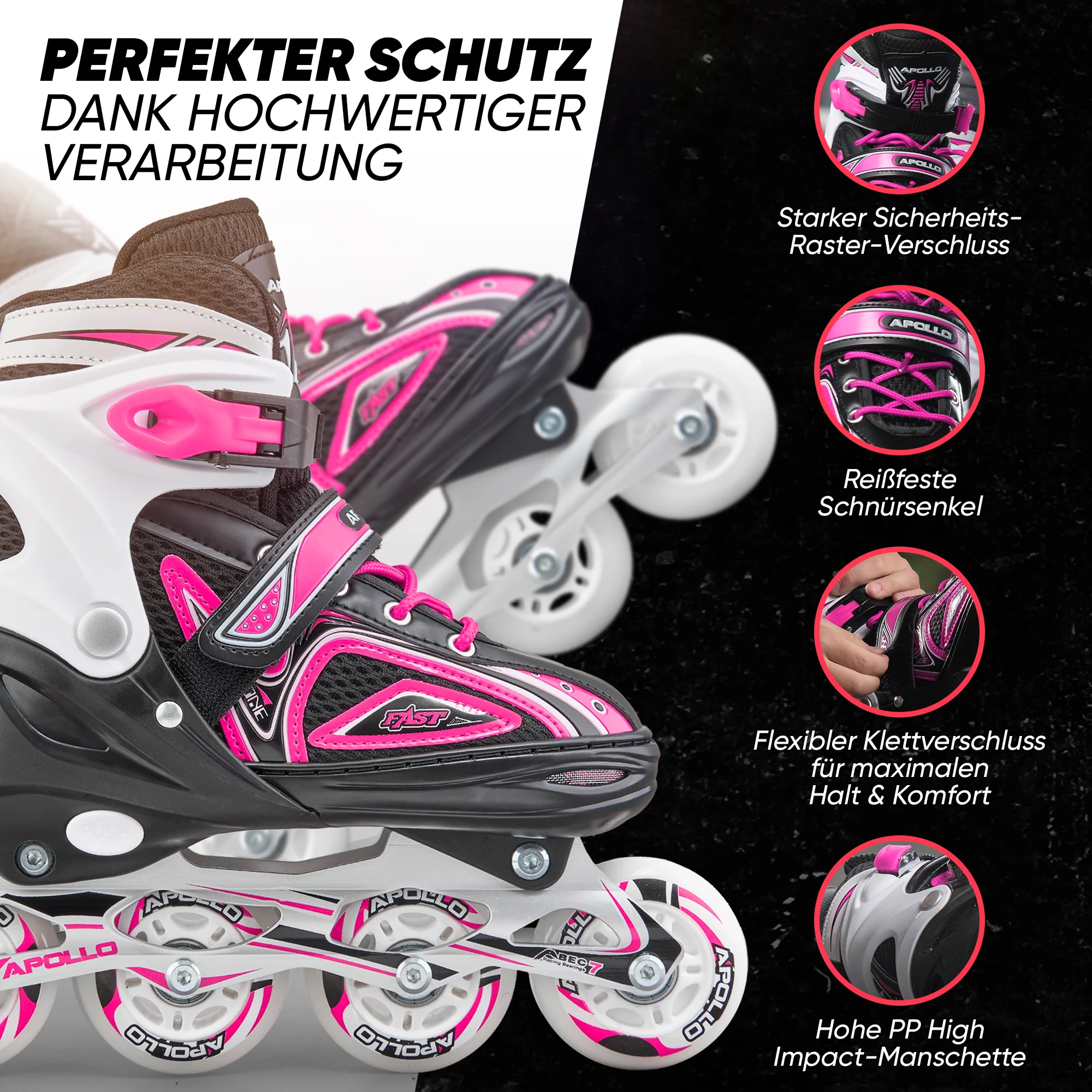 Super Blade größenverstellbare Inlineskates - Pink - Image 4