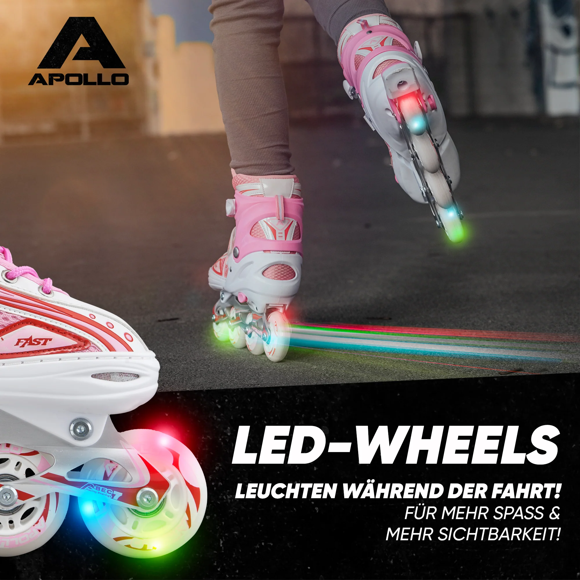 Super Blade größenverstellbare Inlineskates - Weiß Pink - Image 3