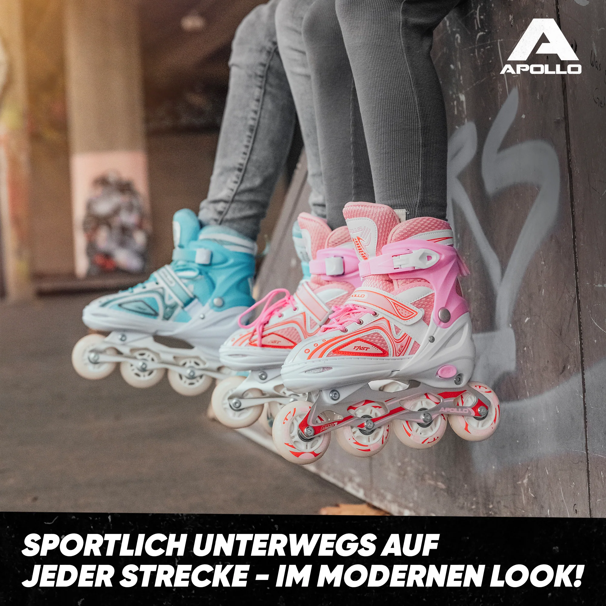 Super Blade größenverstellbare Inlineskates - Weiß Pink - Image 6