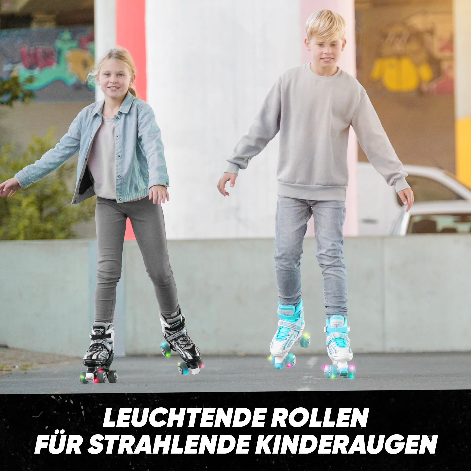 Super Quad größenverstellbare verstellbare Rollschuhe für Kinder - Schwarz - Image 7