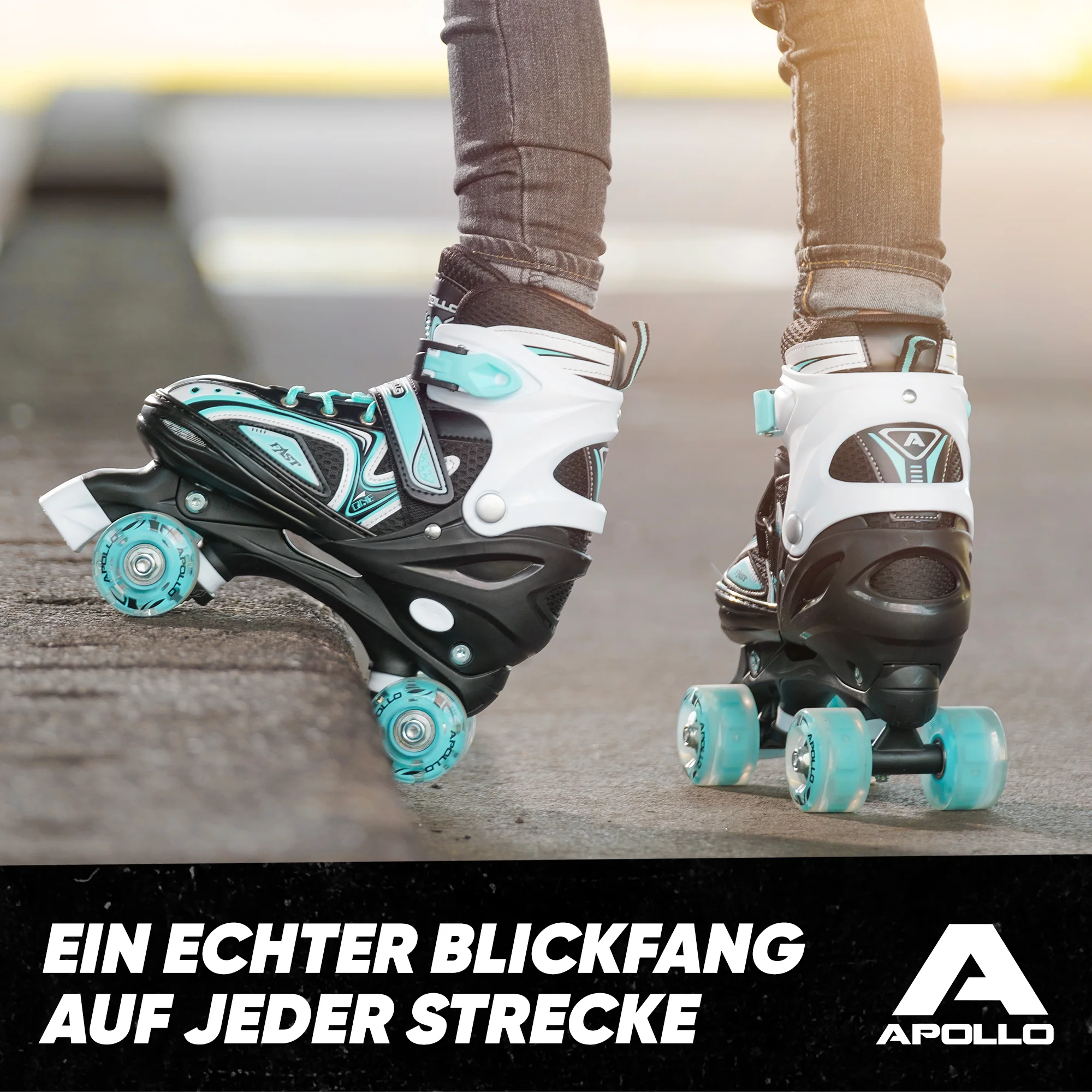 Super Quad größenverstellbare verstellbare Rollschuhe für Kinder - Türkis - Image 6